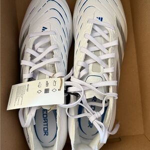 adidas White and Blue Athletic Shoes